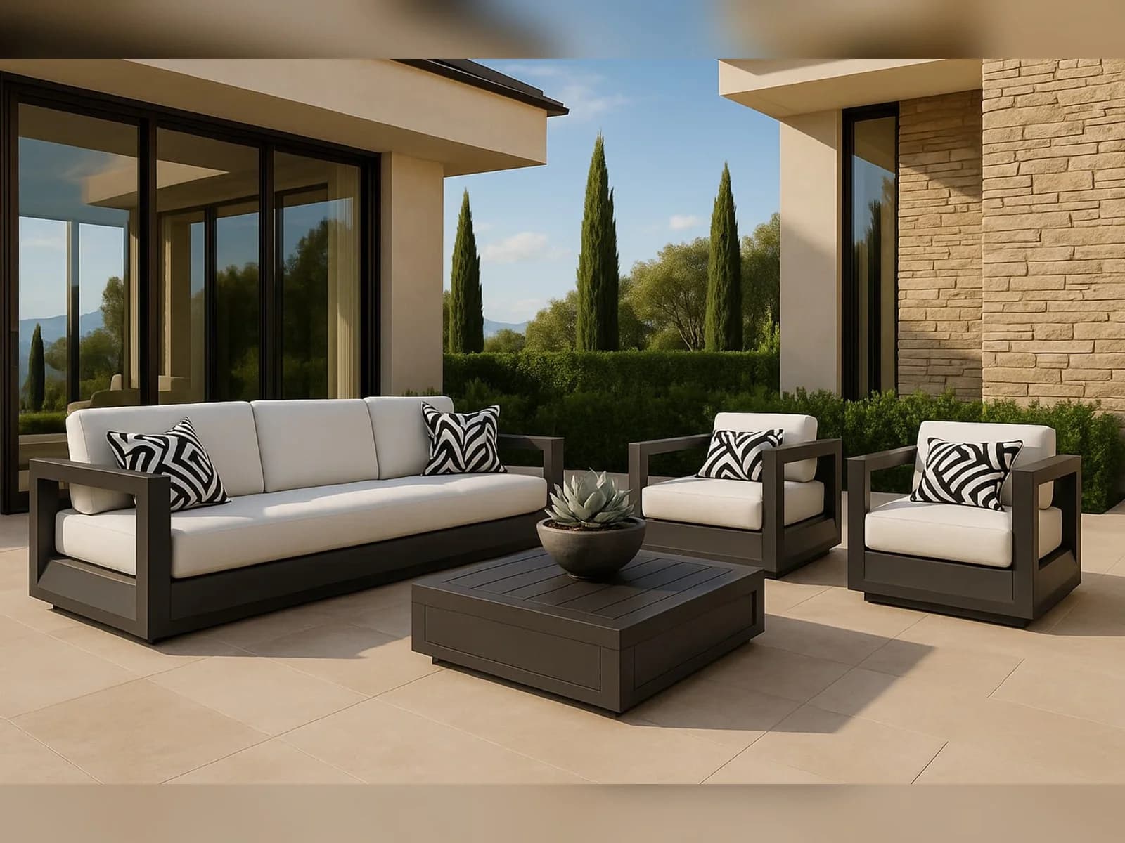 Set lounge Dubai din aluminiu — setul complet